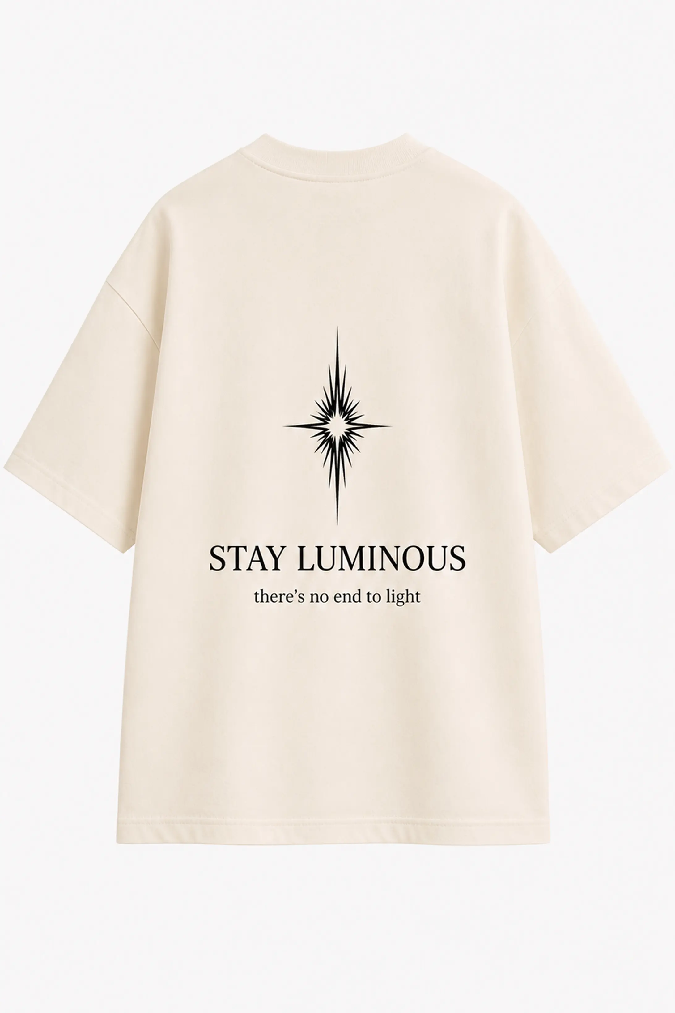 жіноча футболка oversize з принтом STAY LUMINOUS there is no end to light
