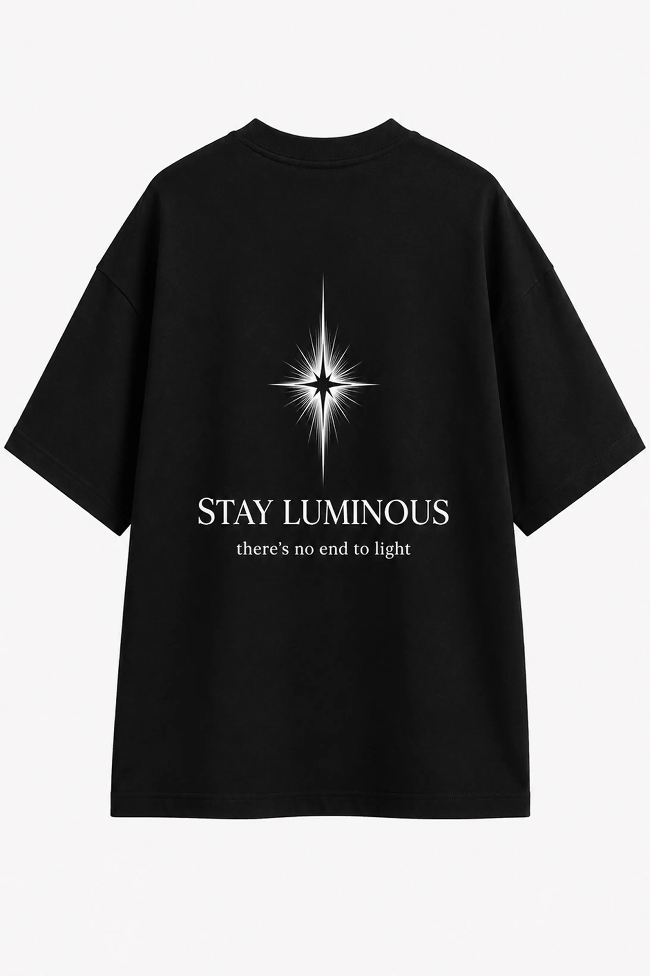 жіноча футболка oversize з принтом STAY LUMINOUS there is no end to light